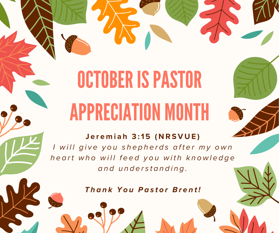 October is pastor appreciation month graphic