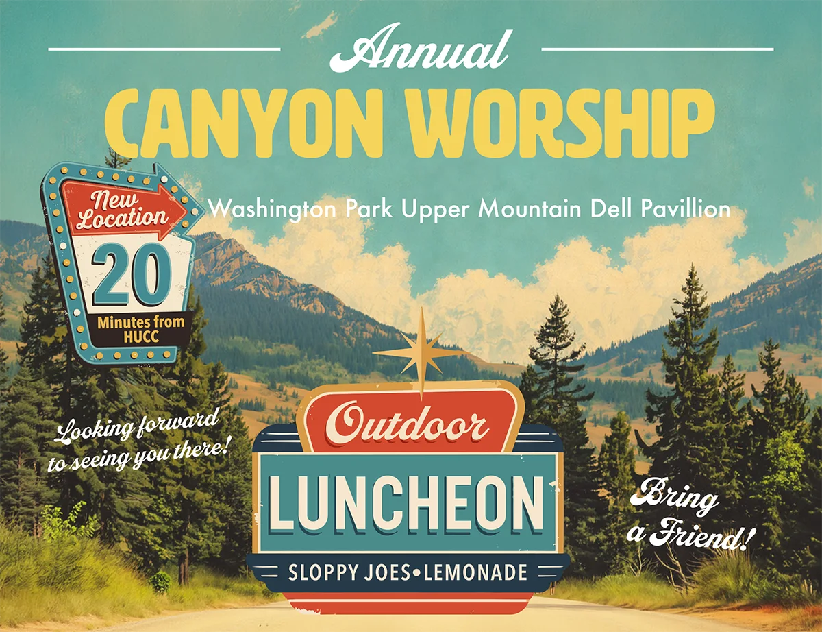 Canyon worship and potluck graphic